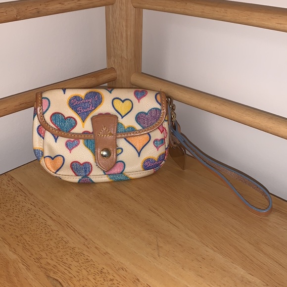 Dooney & Bourke Handbags - Dooney & Bourke Multi-colored Hearts Wristlet